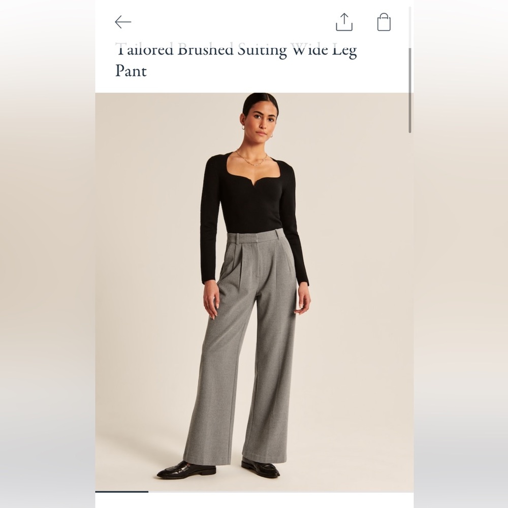 Abercrombie and Fitch Grey wide leg trousers - Size M